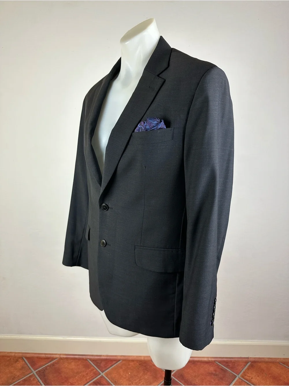 One-of-a-Kind, Bespoke Danny Sajnani Superfine Wool Sport Jacket w/ Purple Liner